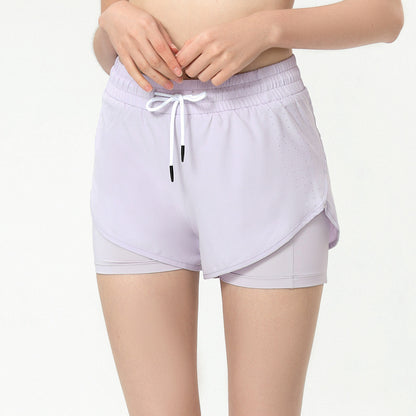 Fake Two-piece Sports Shorts For Women