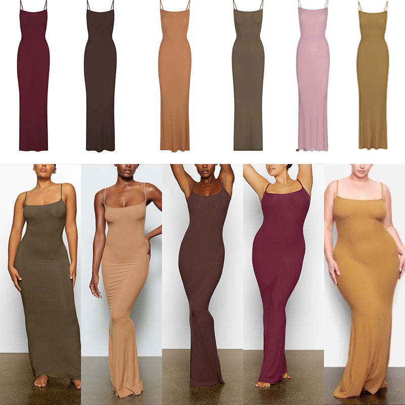 Skims Suspender Long Fishtail Skirt  Dress