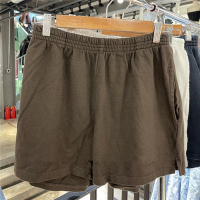 Women's Cotton Sports Casual Pure Color Split Shorts