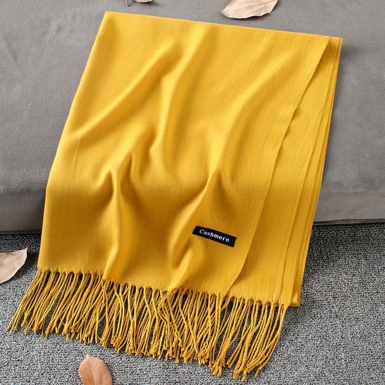 Fashion Simple Solid Color Tassel Scarf
