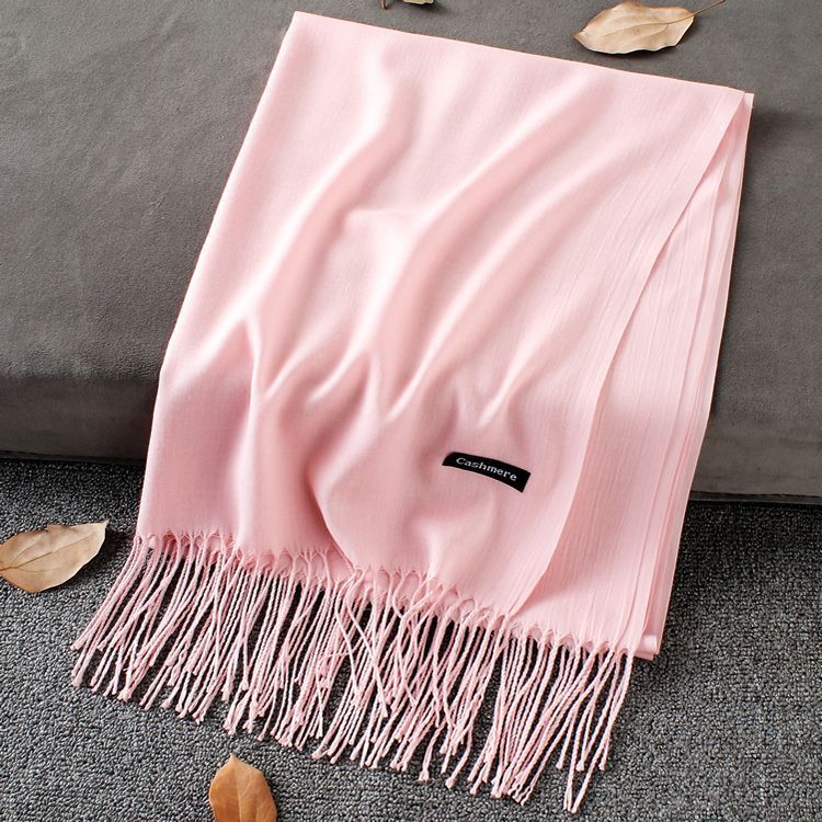 Fashion Simple Solid Color Tassel Scarf