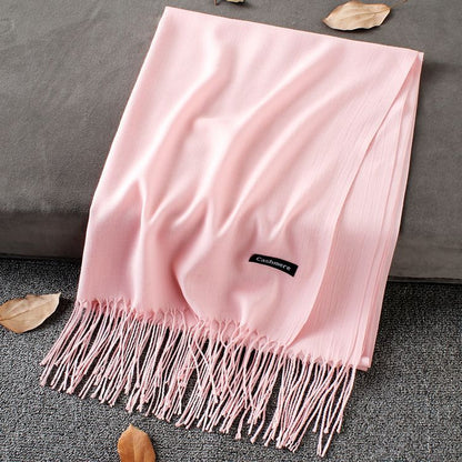Fashion Simple Solid Color Tassel Scarf