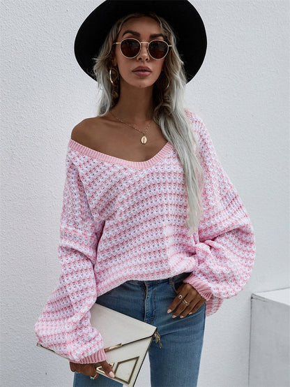 Striped Sweater V-Neck Sweater