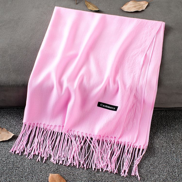 Fashion Simple Solid Color Tassel Scarf