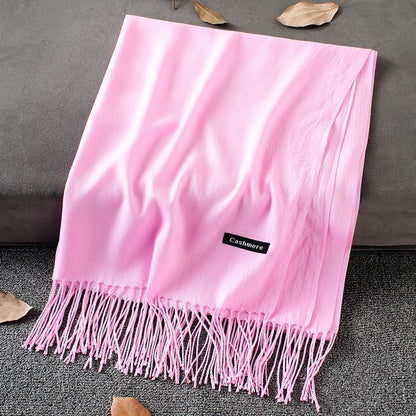 Fashion Simple Solid Color Tassel Scarf