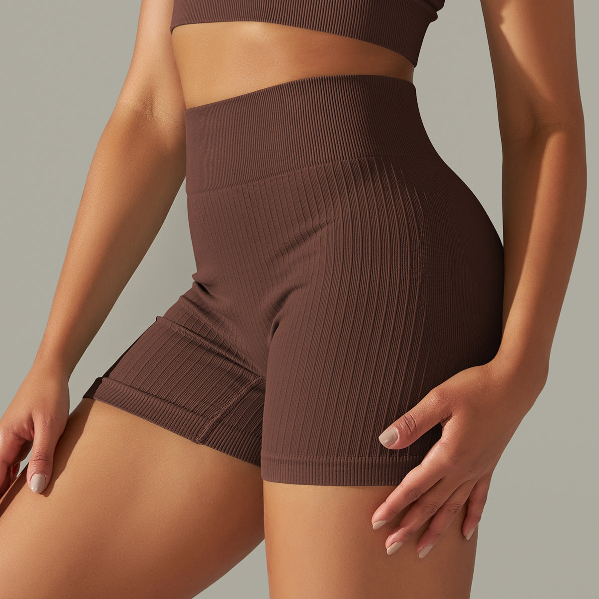 Seamless Thread Knitted Yoga Shorts Pants