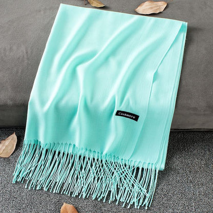 Fashion Simple Solid Color Tassel Scarf