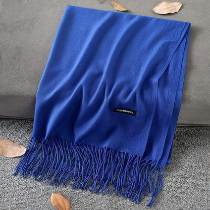 Fashion Simple Solid Color Tassel Scarf