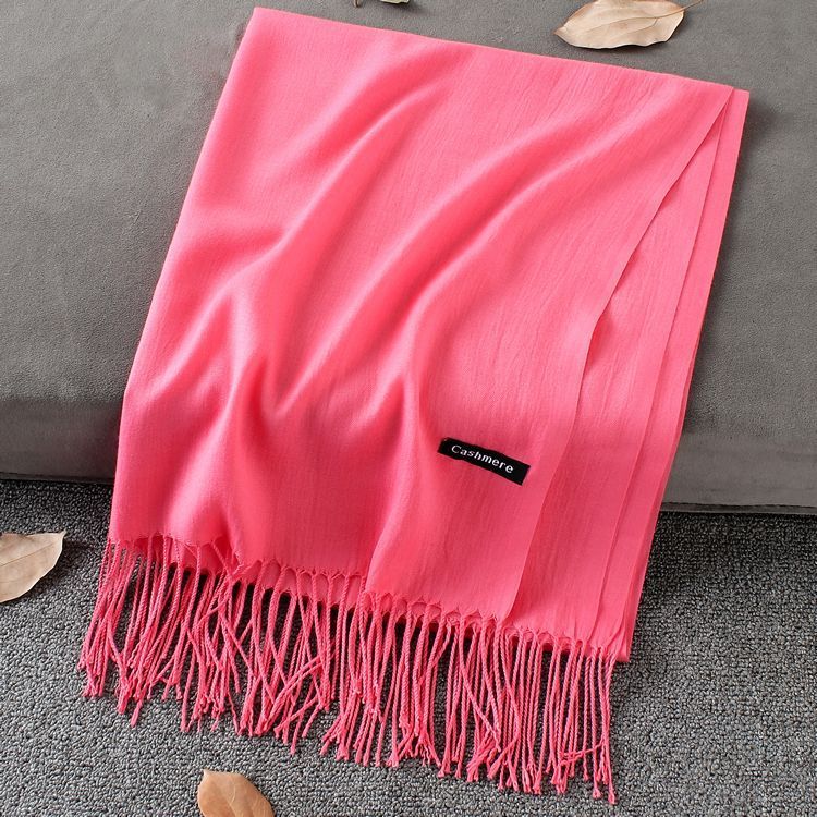 Fashion Simple Solid Color Tassel Scarf
