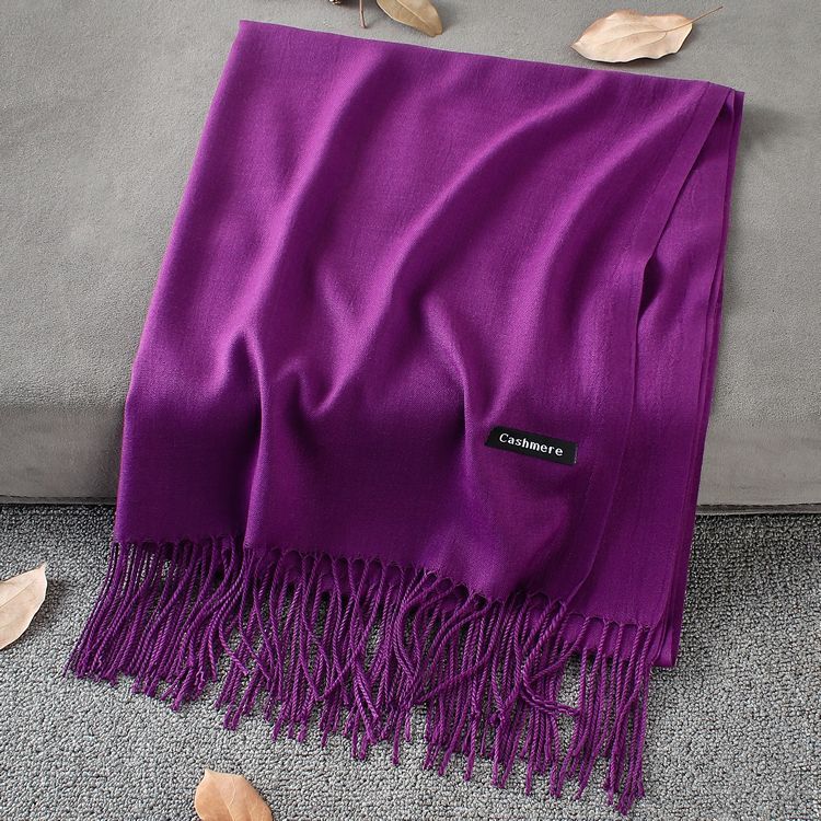 Fashion Simple Solid Color Tassel Scarf